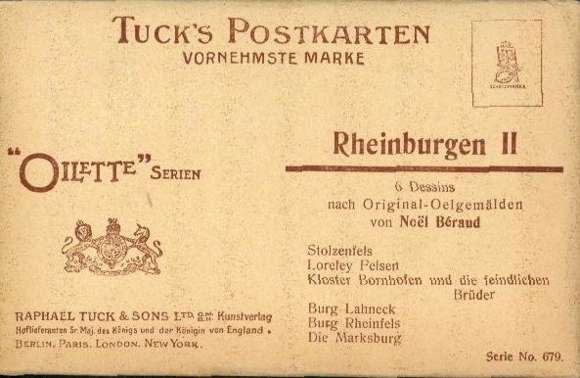 6 Künstler AK im Umschlag Rheinburgen II, Oilette Serie von Noel Beraud