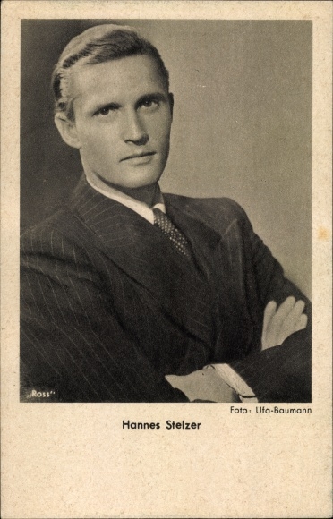 Ak Schauspieler Hannes Stelzer, Portrait im Anzug, Ross Verlag 
