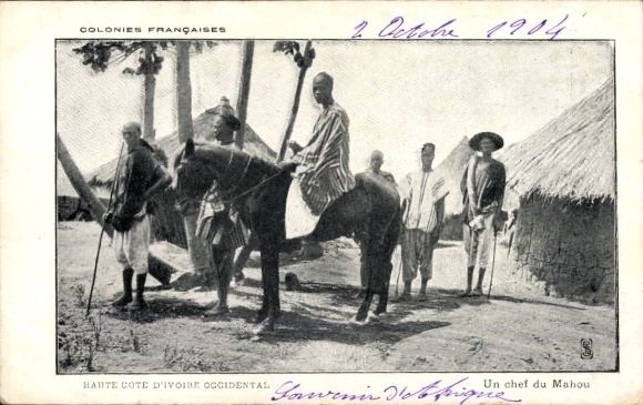 Ak Elfenbeinküste, Haute Cote d'Ivoire Occidental, Un chef du Mahou, Afrikaner, Pferd