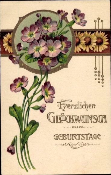 Ak Glückwunsch Geburtstag, Blumen