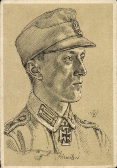 Künstler Ak Willrich, Wolfgang, Ritterkreuzträger Oberwachmeister Schmölzer, Gebirgsjäger, VDA E 71