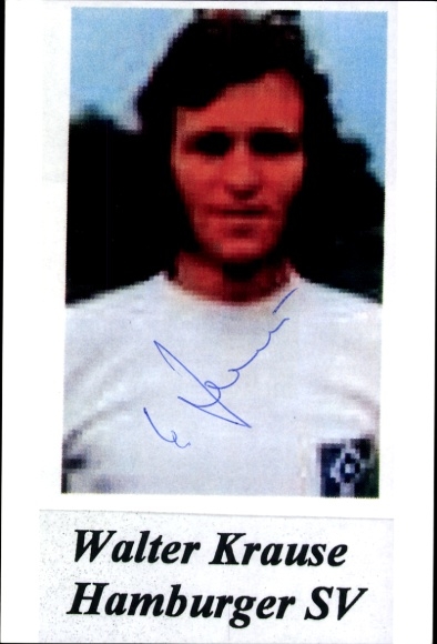 Autogrammkarte Fußballer Walter Krause, Hamburger SV, Autogramm