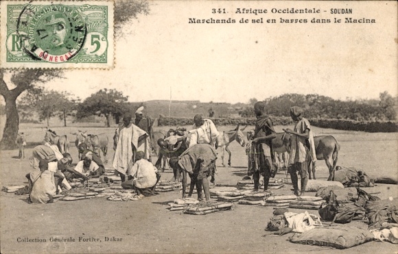 Ak Soudan Mali, Marchands de sel en barres dans le Macina