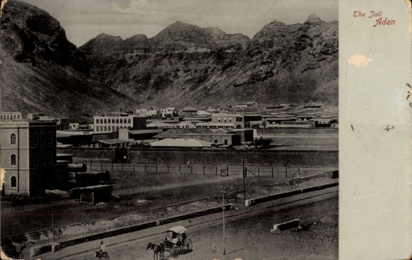 Ak Aden Jemen, The Jail,  Berge im Hintergrund,  