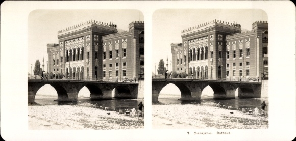 Stereo Foto Sarajevo Bosnien Herzegowina, Rathaus