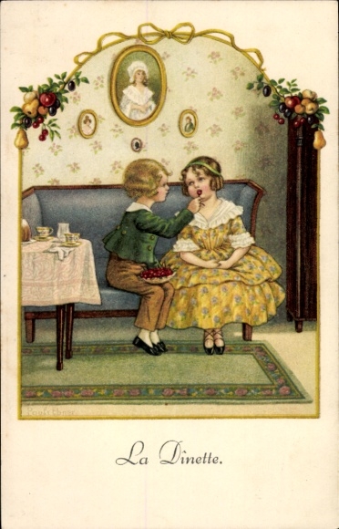 Künstler Ak Ebner, Pauli, Fünf Sinne, Geschmack