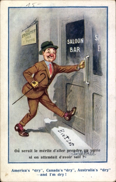 Künstler Ak McGill, D., Mann geht in die Bar