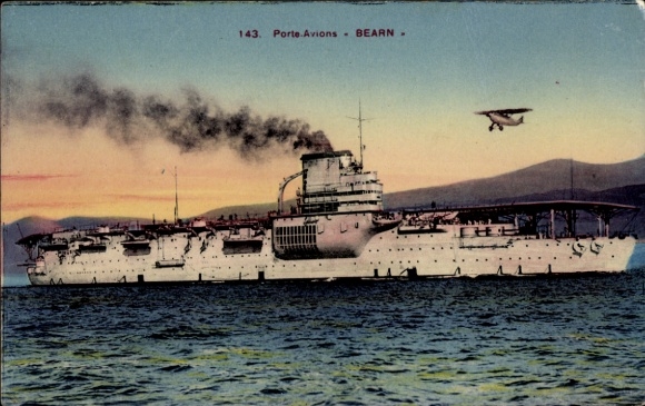 Ak Französisches Kriegsschiff Bearn, Flugzeugträger