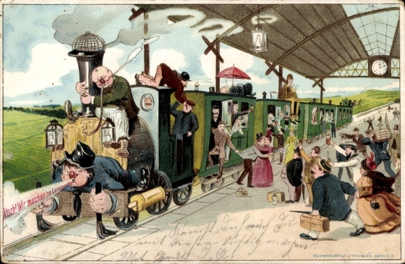 Litho Berlin ohne Straßenbahn, Denkwürdige Tage Mai 1900, Verkehrsstreik