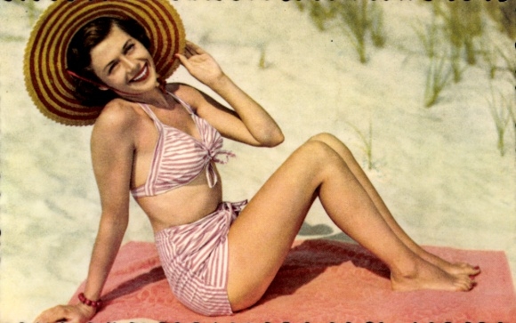 Ak Frau im Bikini, Portrait