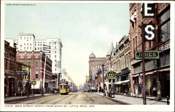 Ak Little Rock Arkansas USA, Main Street nördlich der Sixth Street