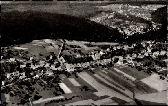 Ak Waldrennach Neuenbürg an der Enz Schwarzwald, Luftaufnahme von Waldrennach, Gasthaus zur Sonne