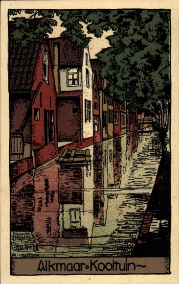 Steindruck Ak Alkmaar, Noord-Holland, Nederland, Kooltuin