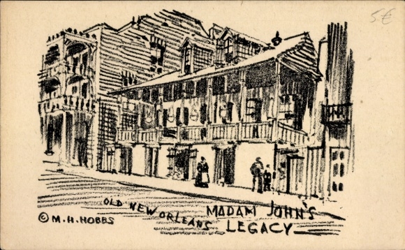 Ak New Orleans Louisiana USA, Zeichnung von Madame John's Legacy, historische Architektur, 172...