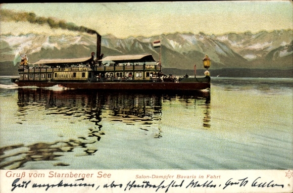 Ak Starnberger See, Salondampfer Bavaria