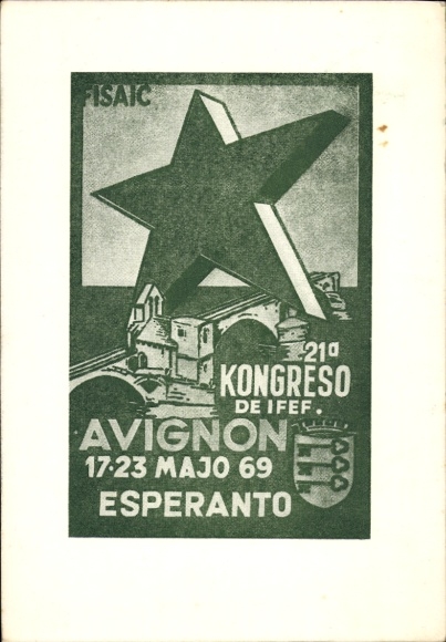 Künstler Ak Avignon, 21a Kongreso de IFEF 1969, Esperanto, FISAIC