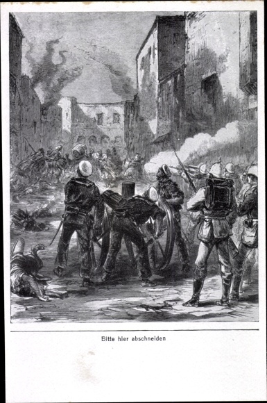 Sammelbild Raubstaat England, Mit Marineartillerie auf wehrlose Bewohner, Alexandria