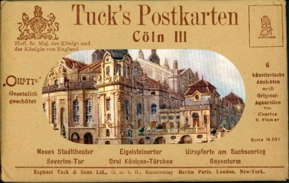 6 Künstler AK im Umschlag Cöln III, von Charles Flower Oilette Serie