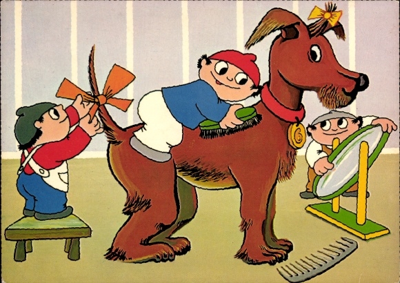 Ak Mainzelmännchen, Schönheitssalon, Hund wird frisiert, Zweites Deutsches Fernsehen, ZDF