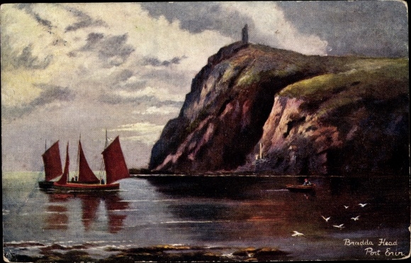 Künstler Ak Port Erin Isle of Man, Bradda Head