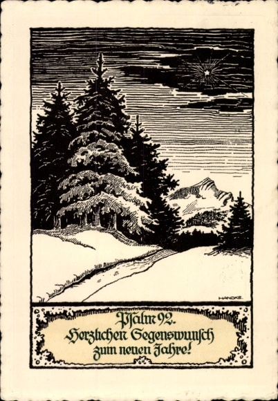 Künstler Ak Glückwunsch zum Neujahr, Psalm 92
