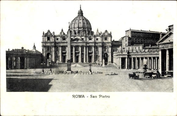 Ak Vatikan Rom Lazio, Petersdom, Petersplatz