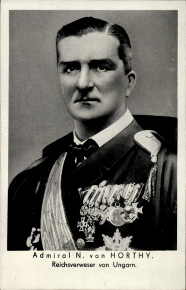 Ak Admiral Miklos von Horthy, Reichsverweser Ungarns, Portrait, Orden