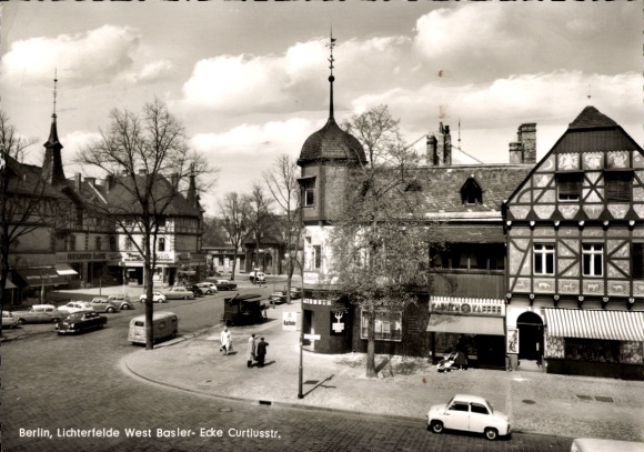Ak Berlin Steglitz Lichterfelde, West Baseler Straße Ecke Curtiusstraße