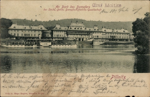 Ak Dresden Pillnitz, An Bord des Dampfers Graf Moltke der Sächs-Böhm. Dampfschiffahrts-Gesellschaft