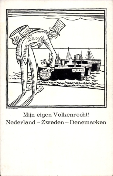 Ak Mijn eigen Volkenrecht, Nederland, Zweden, Denemarken, USA