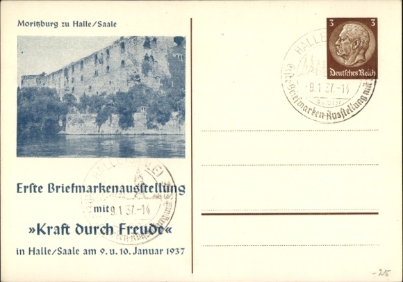 Ganzsachen Ak Halle an der Saale, Briefmarkenausstellung Kraft durch Freudde 1937