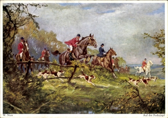 Künstler Ak Nuss, W., Auf der Fuchsjagd