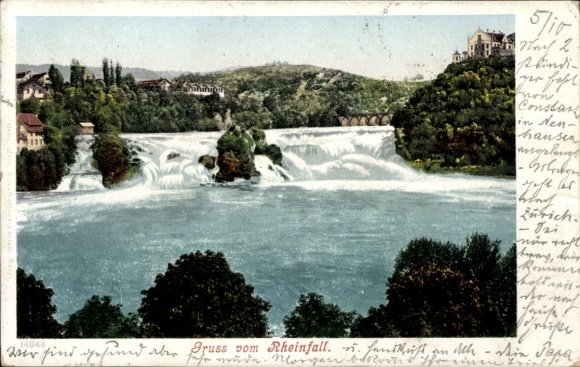 Ak Neuhausen am Rheinfall Kanton Schaffhausen, Rheinfall, Wasserfälle, Natur, Schweiz