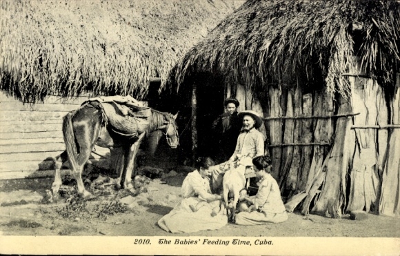 Ak Kuba, Fütterung von Babies mit Ziegenmilch