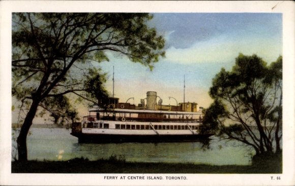 Ak Toronto Ontario Kanada, Fähre bei Centre Island