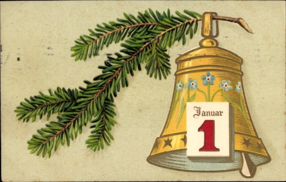 Ak Glückwunsch Neujahr, Glocke
