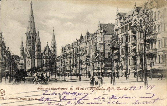 Ak Berlin Charlottenburg, Tauentzienstraße, Kaiser Wilhelm Gedächtniskirche
