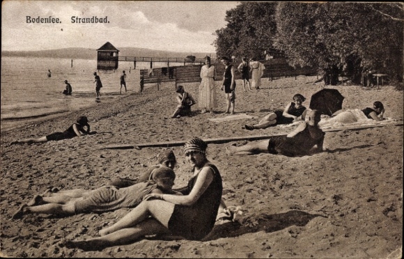 Ak Friedrichshafen am Bodensee, Strandbad