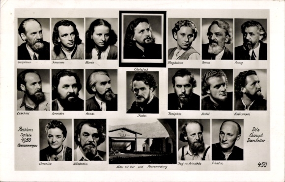 Ak Oberammergau in Oberbayern, Passionsspiele 1950, Hauptdarsteller