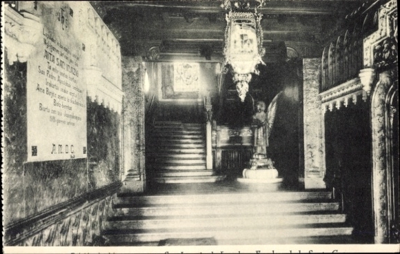 Ak Azpeitia Baskenland Spanien, San Ignatius von Loyola, Treppe des Heiligen Hauses