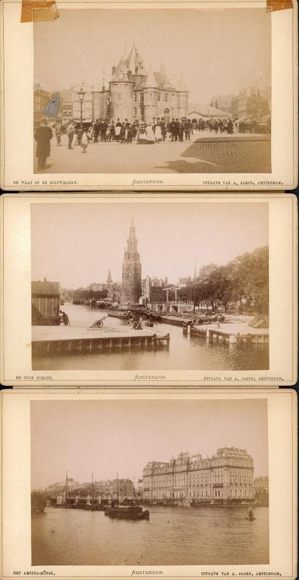 12 Kabinettfotos im Umschlag, Souvenir D` Amsterdam