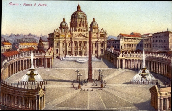 Ak Vatikan Rom Lazio, Petersplatz, Petersdom