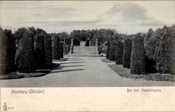 Ak Hamburg Ohlsdorf Klein Borstel, Park, Haupteingang