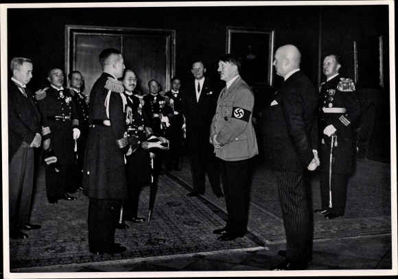 Sammelbild Adolf Hitler empfängt japanische Marineabordnung, Reichskanzlei, Berlin, 1934