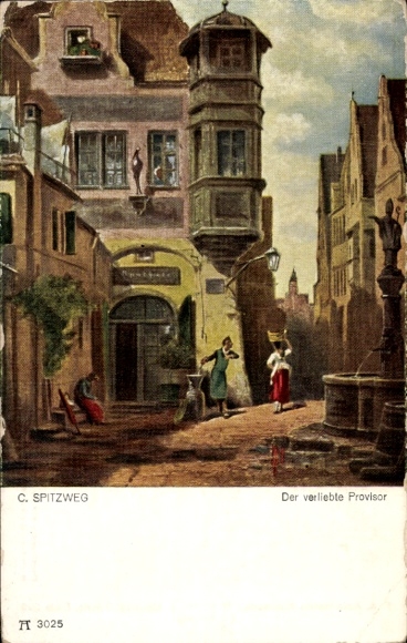 Künstler Ak Spitzweg, Carl, Der verliebte Provisor