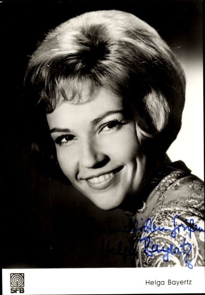 Ak Schauspielerin Helga Bayertz, Sender Freies Berlin, SFB, Portrait, Autogramm