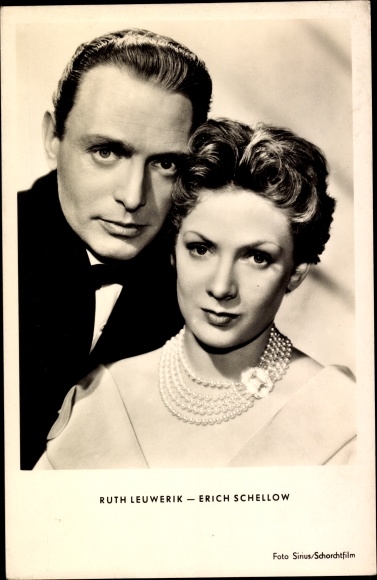 Ak Schauspieler Erich Schellow und Ruth Leuwerik