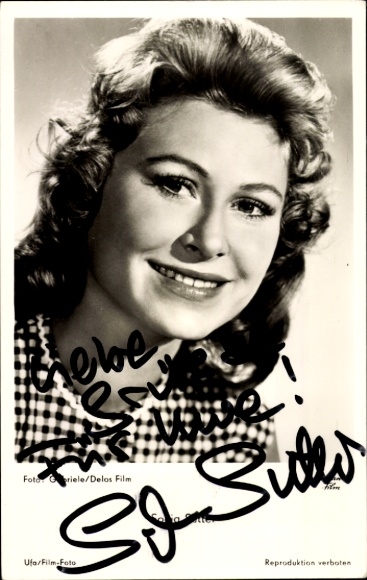 Ak Schauspielerin Sonja Sutter, Portrait, Autogramm