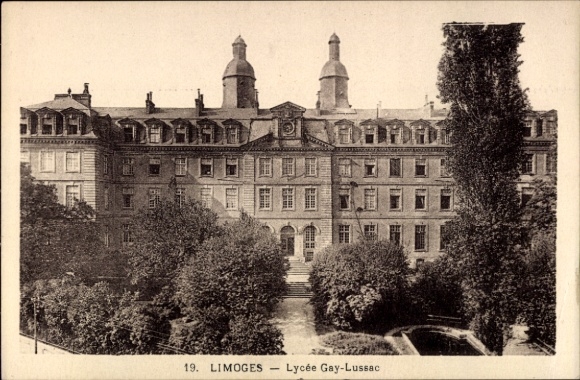 Ak Limoges Haute Vienne, Lycée Gay-Lussac,  Architektur, Bäume, Garten