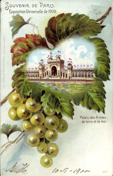 Weinblatt Litho Paris, Exposition Universelle 1900, Palais des Armees de terre et de mer